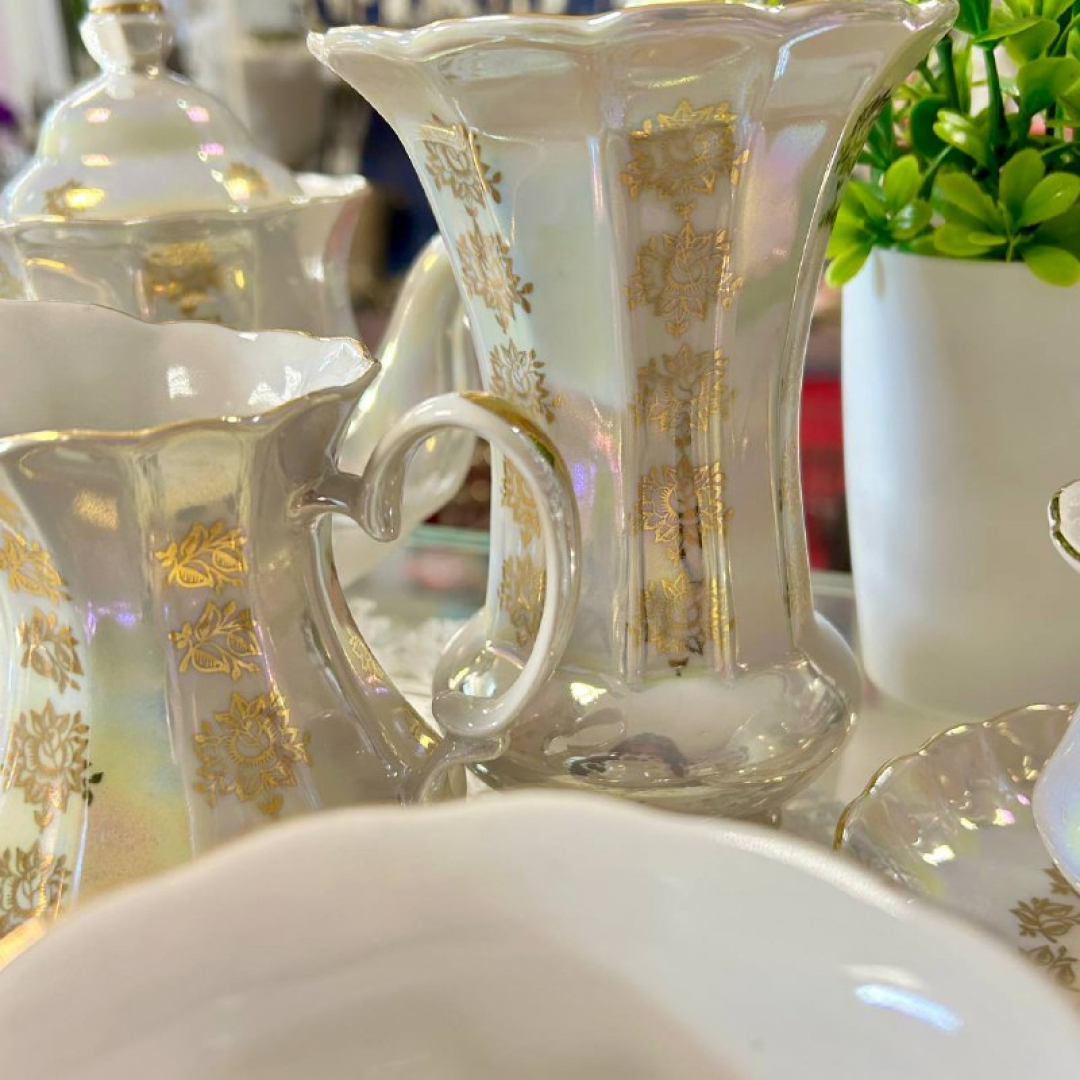 Кофейный сервиз Коростенский ФЗ 1990гг. Тонкий фарфор, люстр, позолота. Цена за 15пр. Картинка 3